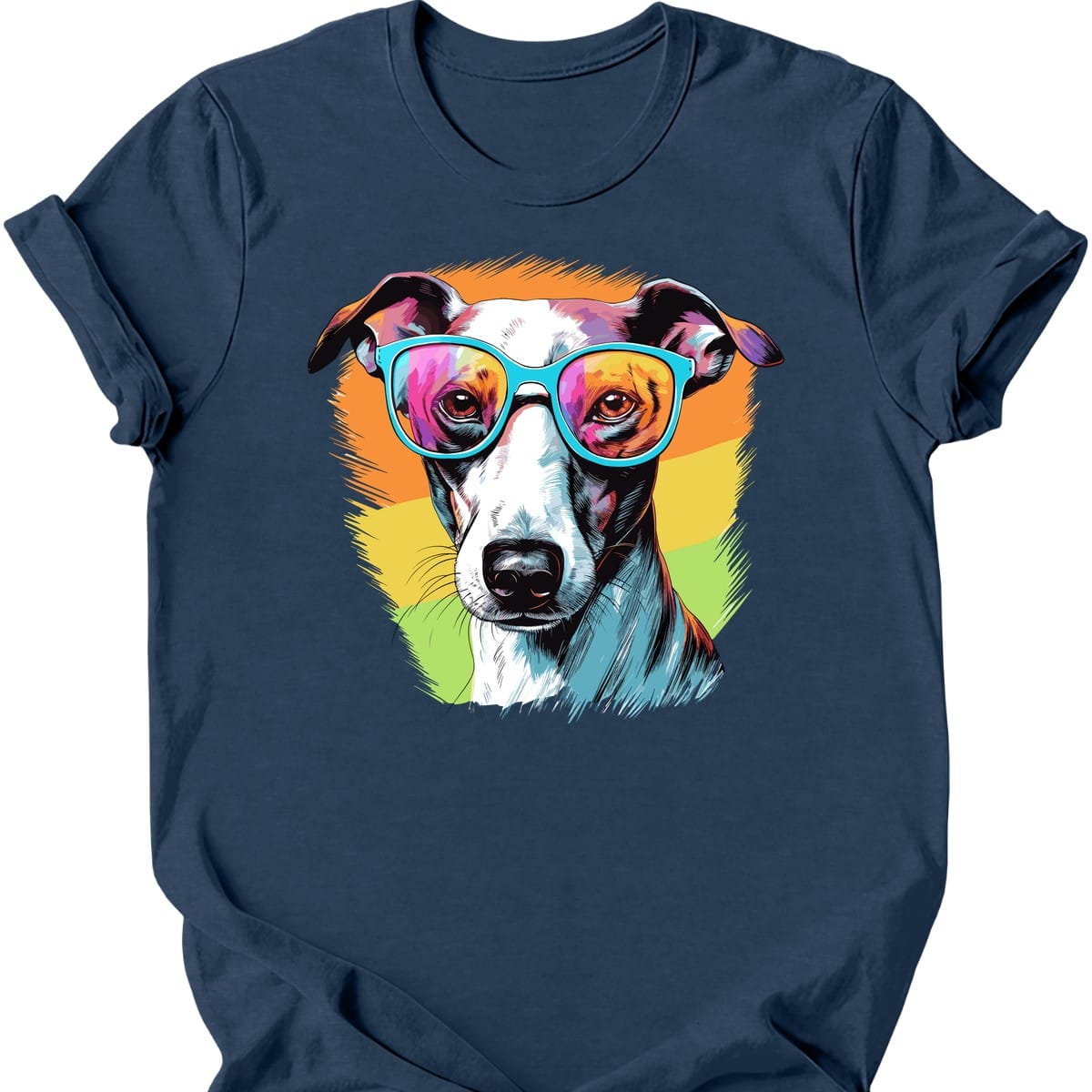 Whippet - Top Dog T-Shirt - Heather Navy
