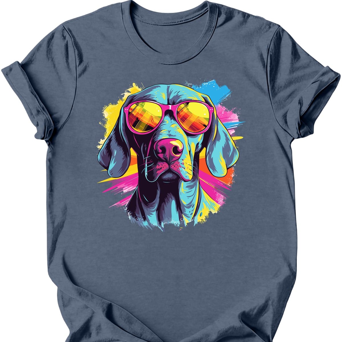 Weimaraner - Top Dog T-Shirt - Heather Indigo