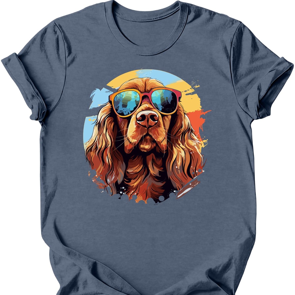 Sussex Spaniel - Top Dog T-Shirt - Heather Indigo