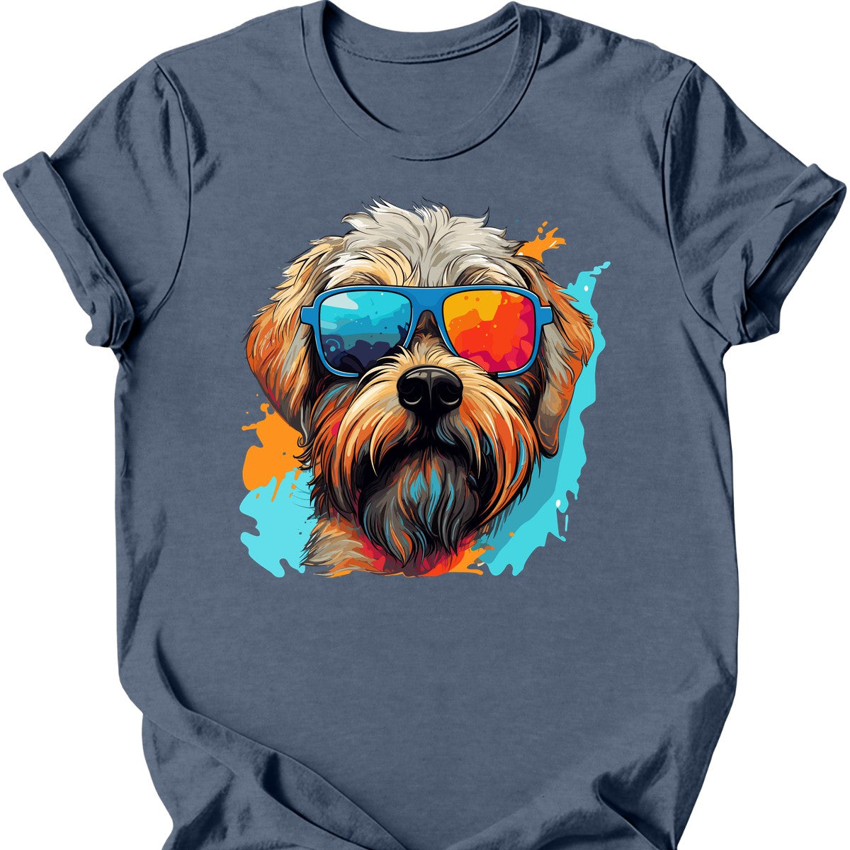 Soft Coated Wheaten Terrier - Top Dog T-Shirt - Heather Indigo