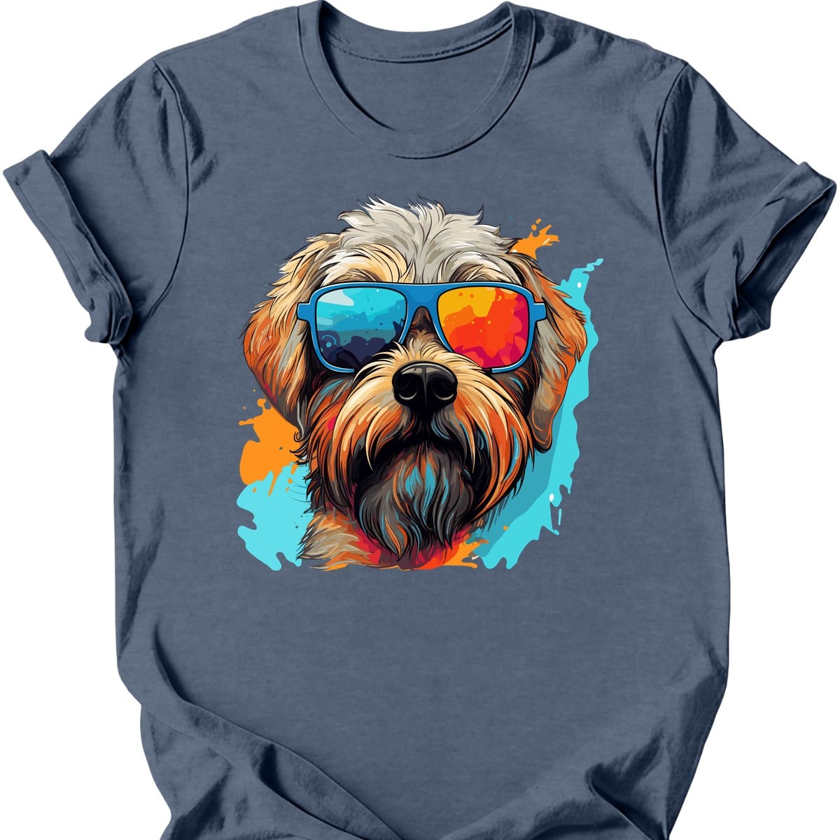 Soft Coated Wheaten Terrier - Top Dog T-Shirt - Heather Indigo