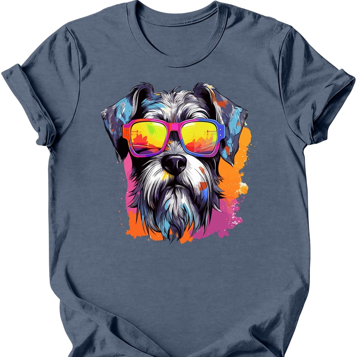 Standard Schnauzer - Top Dog T-Shirt - Heather Indigo