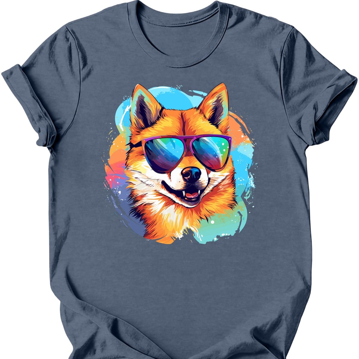 Shiba Inu - Top Dog T-Shirt - Heather Indigo