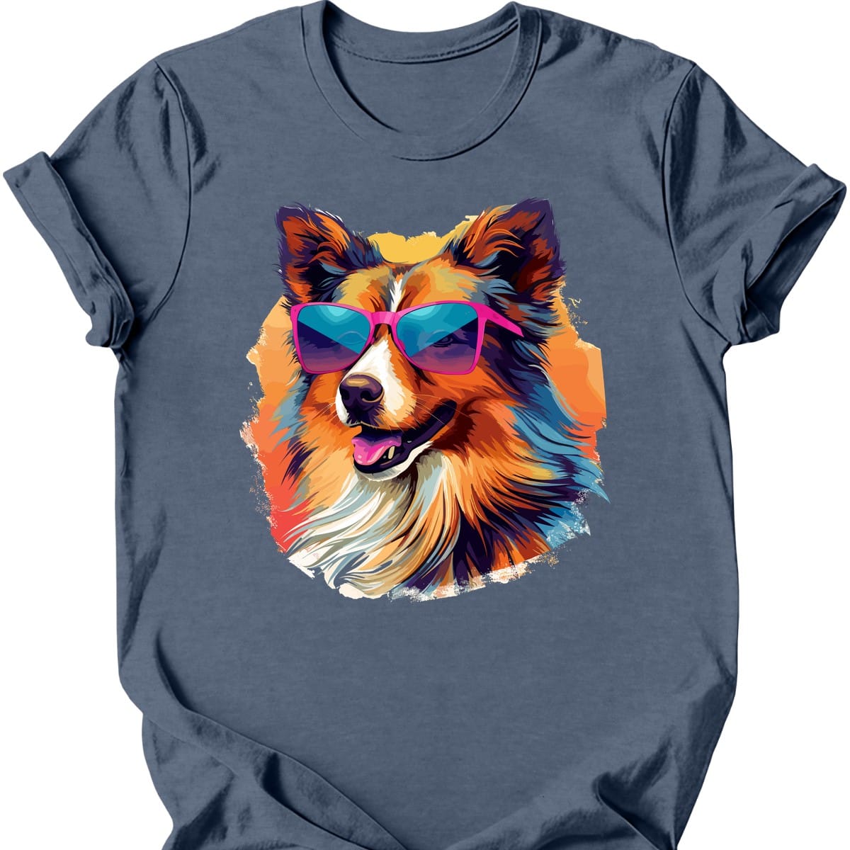Shetland Sheepdog - Top Dog T-Shirt - Heather Indigo