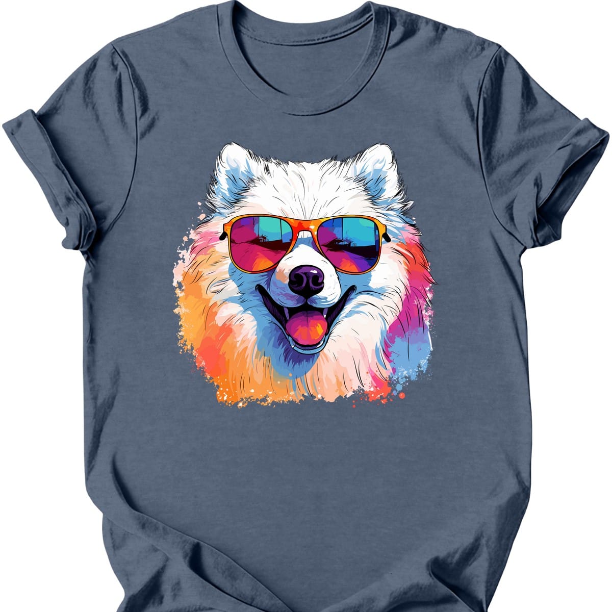 Samoyed - Top Dog T-Shirt - Heather Indigo