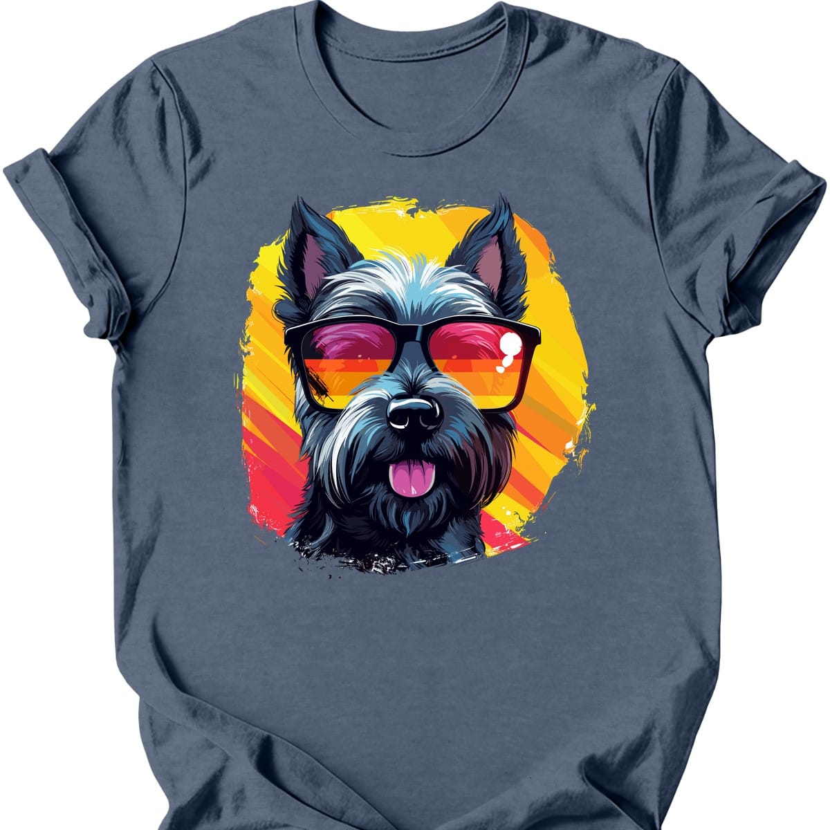 Scottish Terrier - Top Dog T-Shirt - Heather Indigo