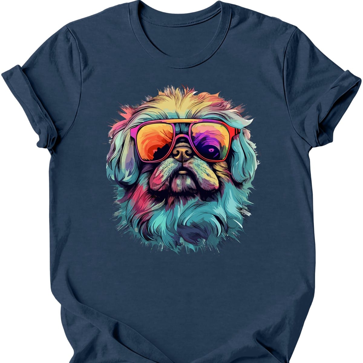 Pekingese - Top Dog T-Shirt - Heather Navy