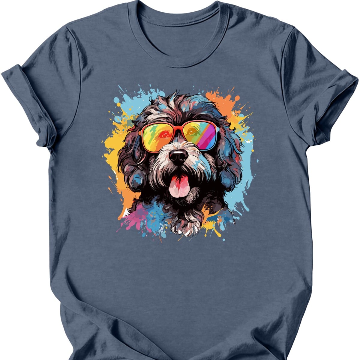 Portuguese Water Dog - Top Dog T-Shirt - Heather Indigo