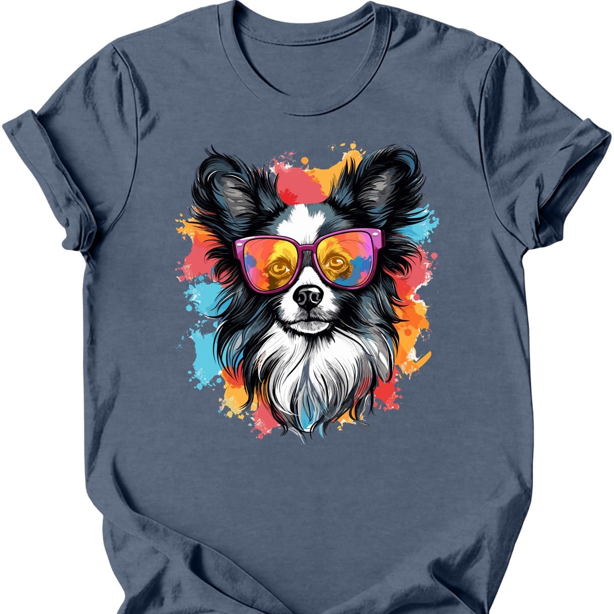 Papillon - Top Dog T-Shirt - Heather Indigo