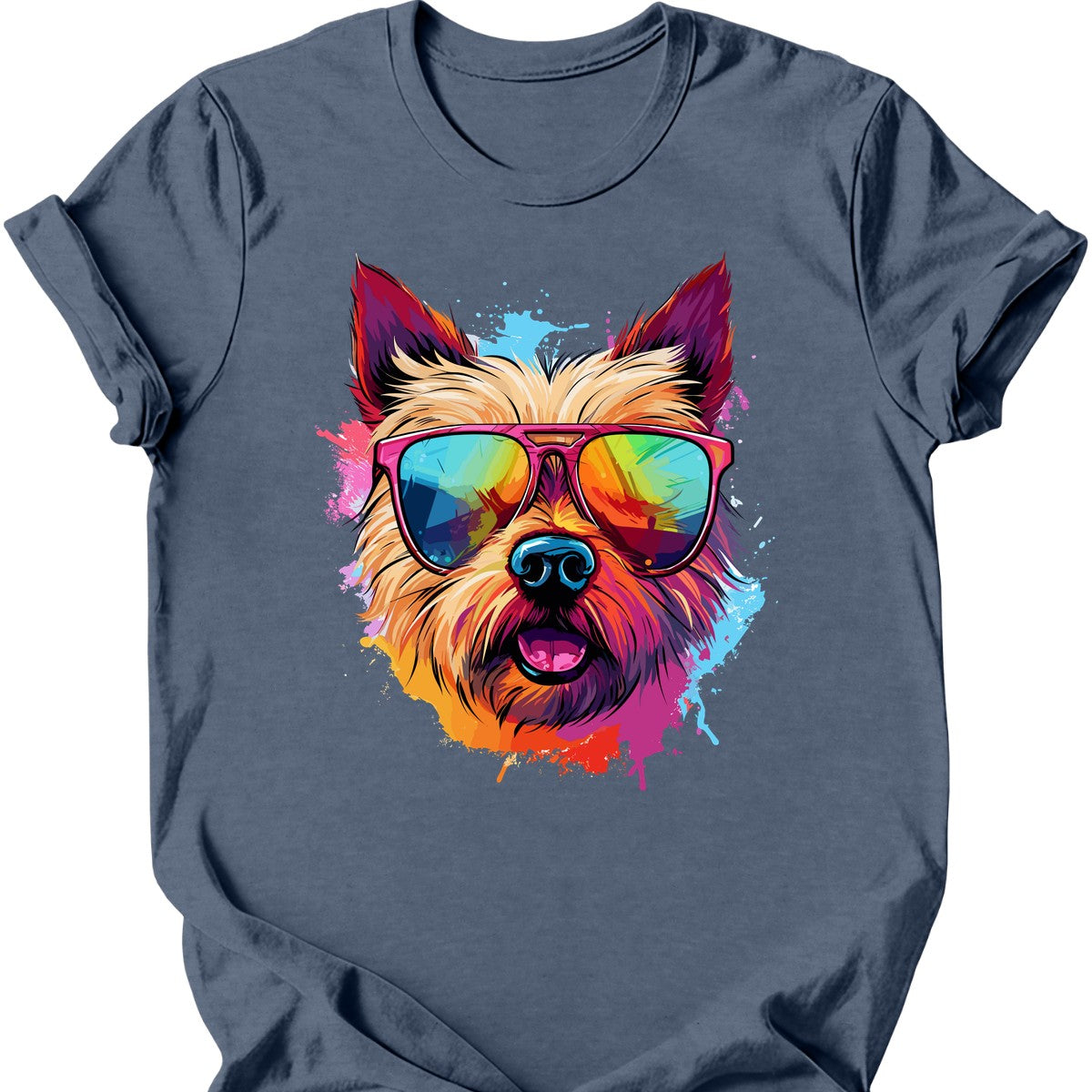 Norwich Terrier - Top Dog T-Shirt - Heather Indigo
