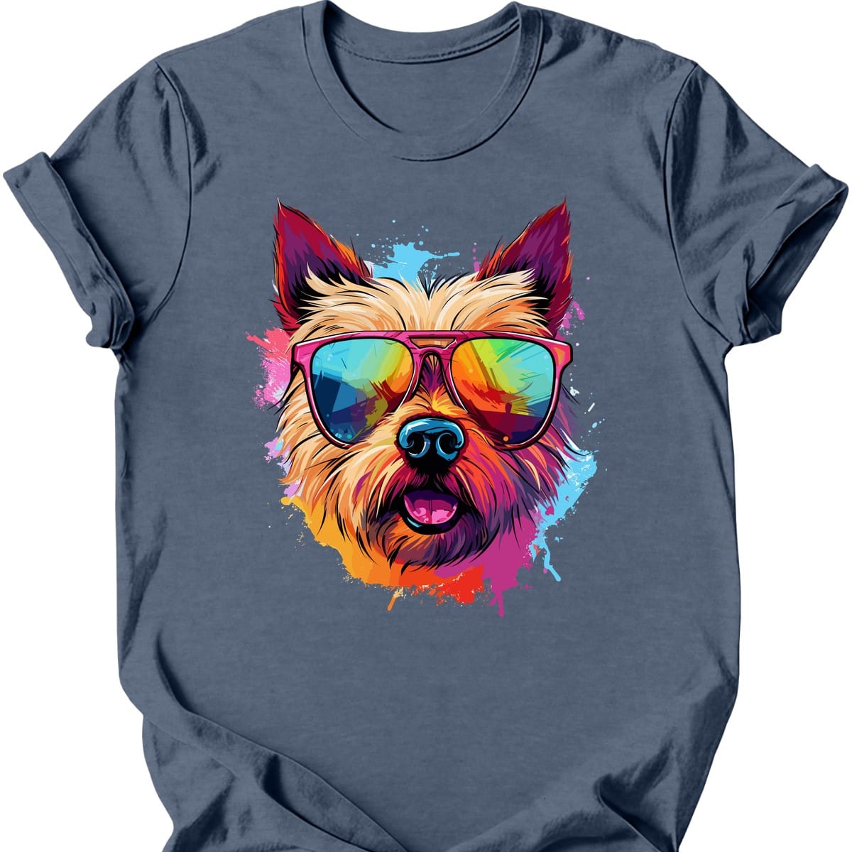 Norwich Terrier - Top Dog T-Shirt - Heather Indigo