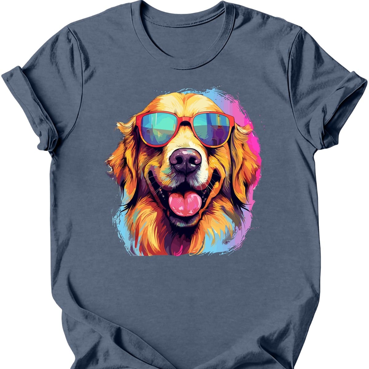 Golden Retriever - Top Dog T-Shirt - Heather Indigo