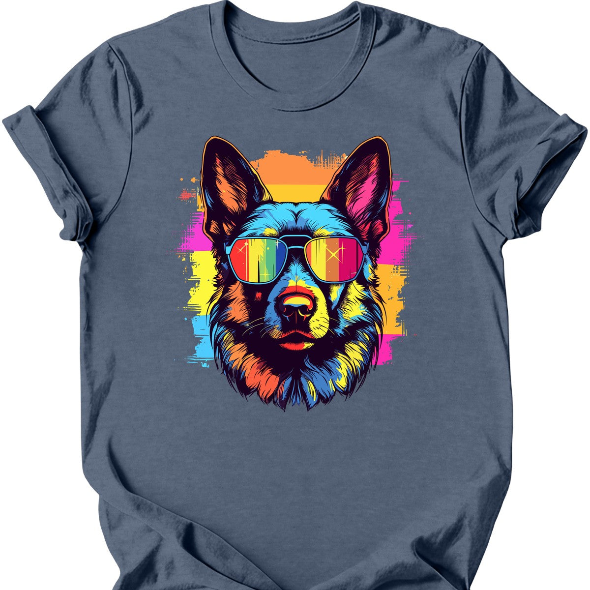 German Shepherd - Top Dog T-Shirt - Heather Indigo