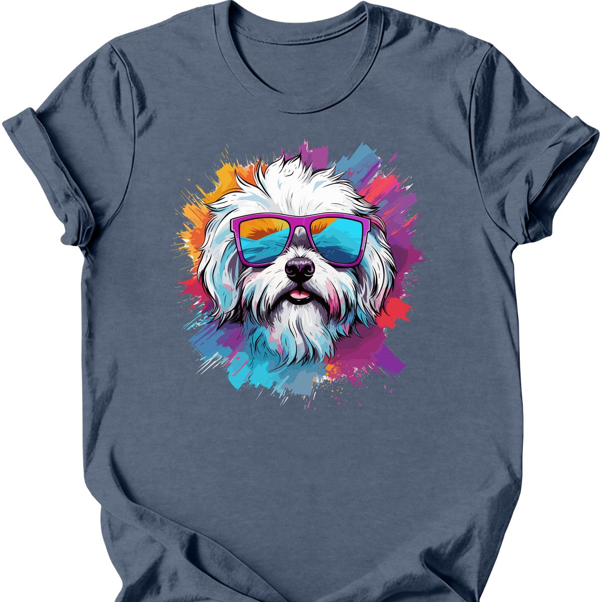 Maltese - Top Dog T-Shirt - Heather Indigo
