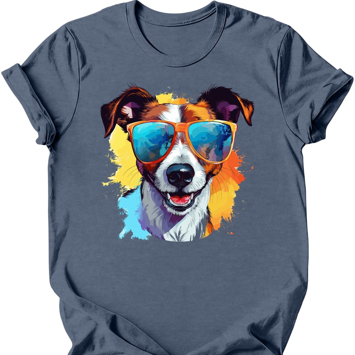 Jack Russell Terrier - Top Dog T-Shirt - Heather Indigo