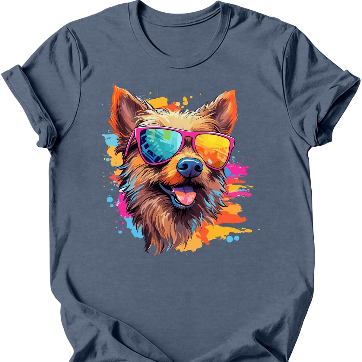 Australian Terrier - Top Dog T-Shirt - Heather Indigo