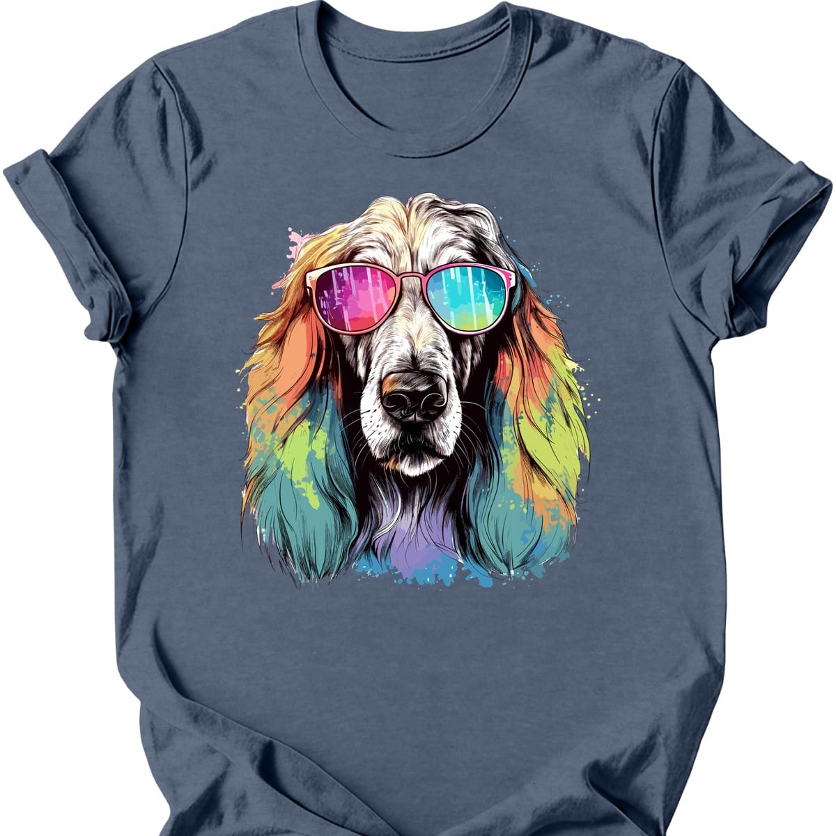 Afghan Hound - Top Dog T-Shirt - Heather Indigo