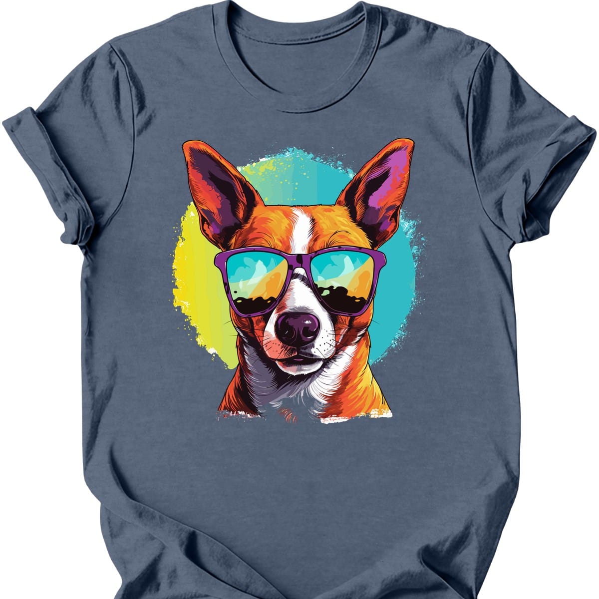 Basenji - Top Dog T-Shirt - Heather Indigo