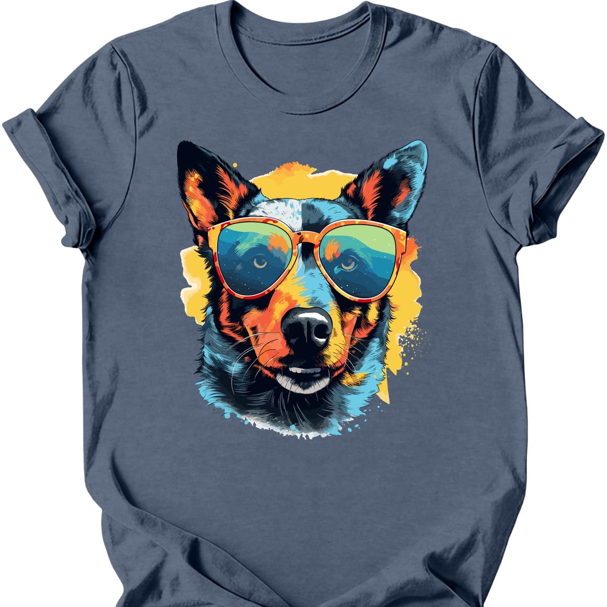 Australian Cattle - Top Dog T-Shirt - Heather Indigo