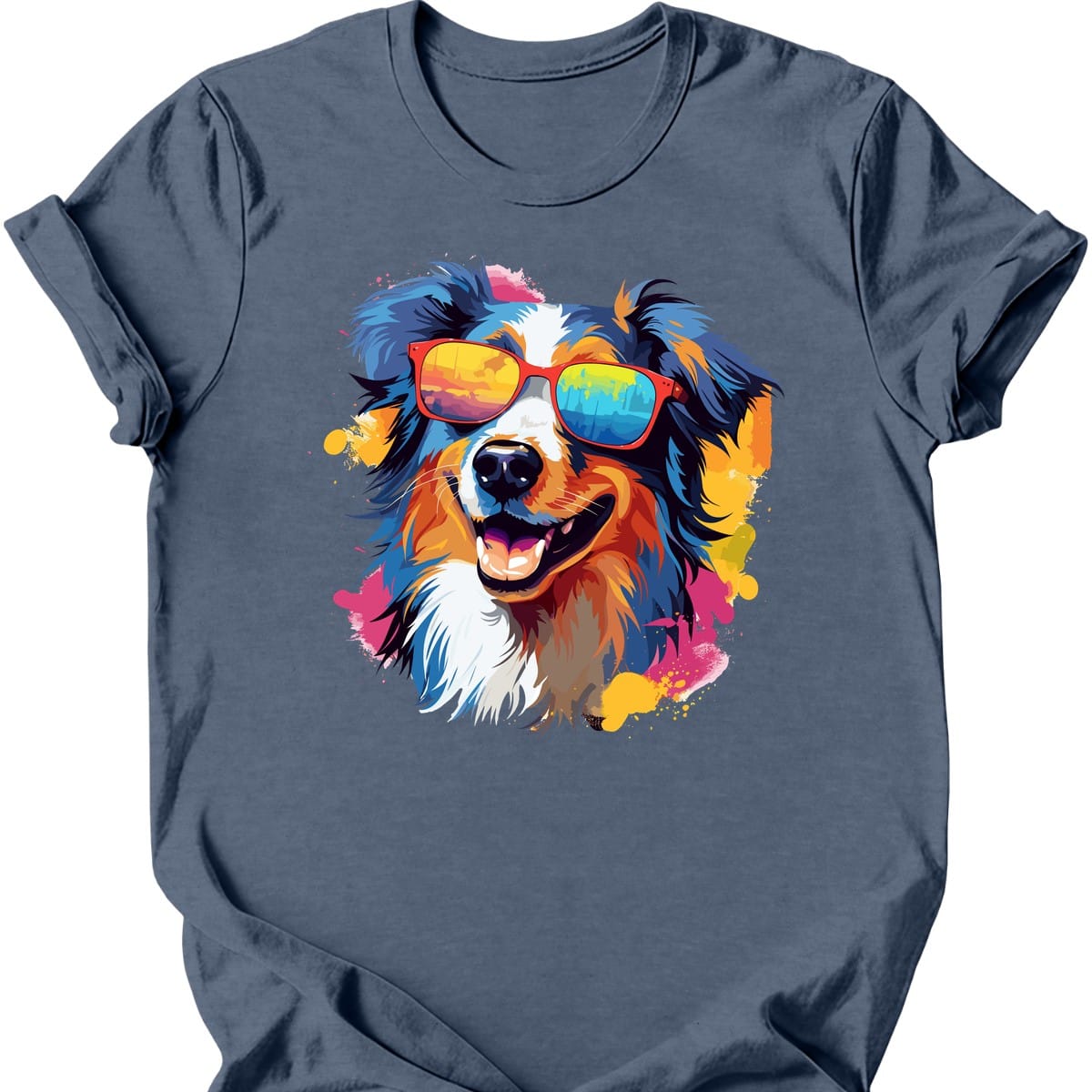 Australian Shepherd - Top Dog T-Shirt - Heather Indigo