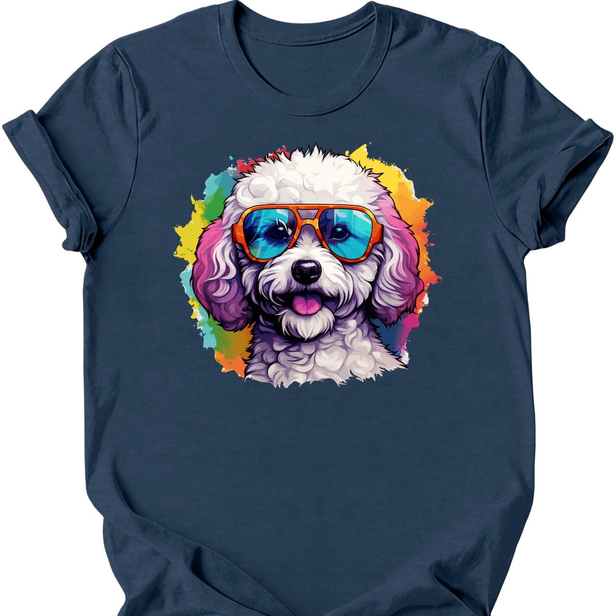 Bichon Frise - Top Dog T-Shirt - Heather Navy