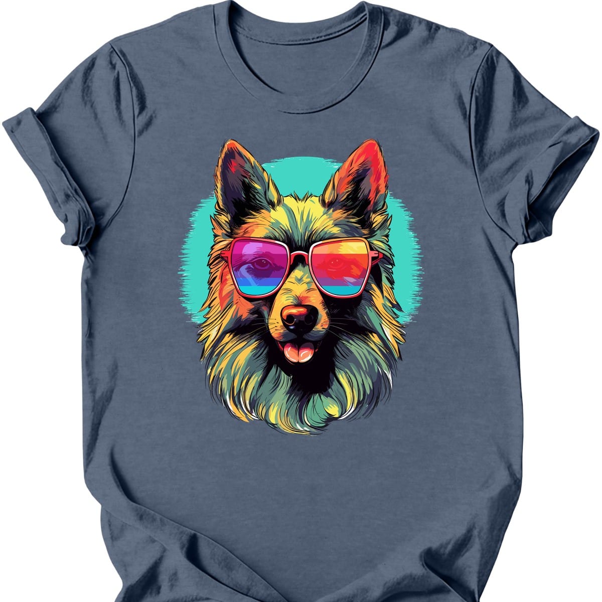 Belgian Tervuren - Top Dog T-Shirt - Heather Indigo