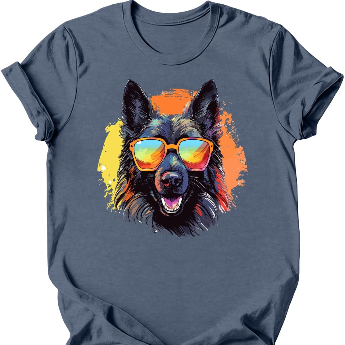 Belgian Sheepdog - Top Dog T-Shirt - Heather Indigo