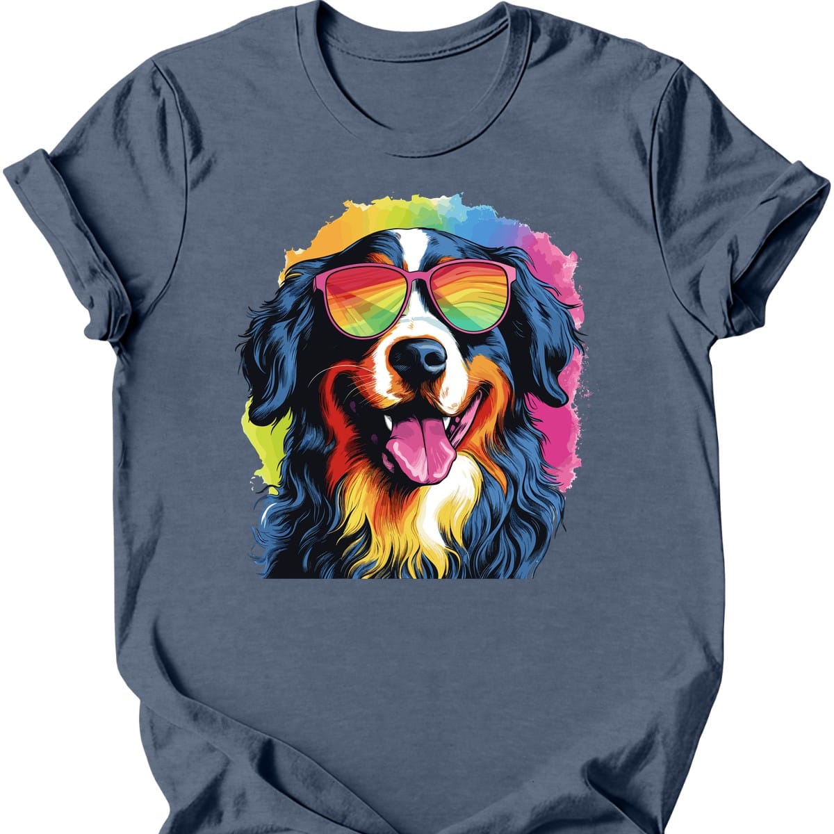 Bernese Mountain - Top Dog T-Shirt - Heather Indigo