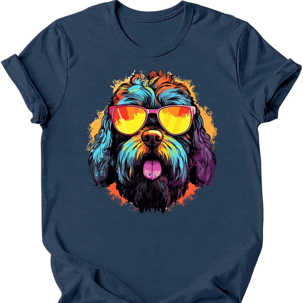 Black Russian Terrier - Top Dog T-Shirt - Heather Navy
