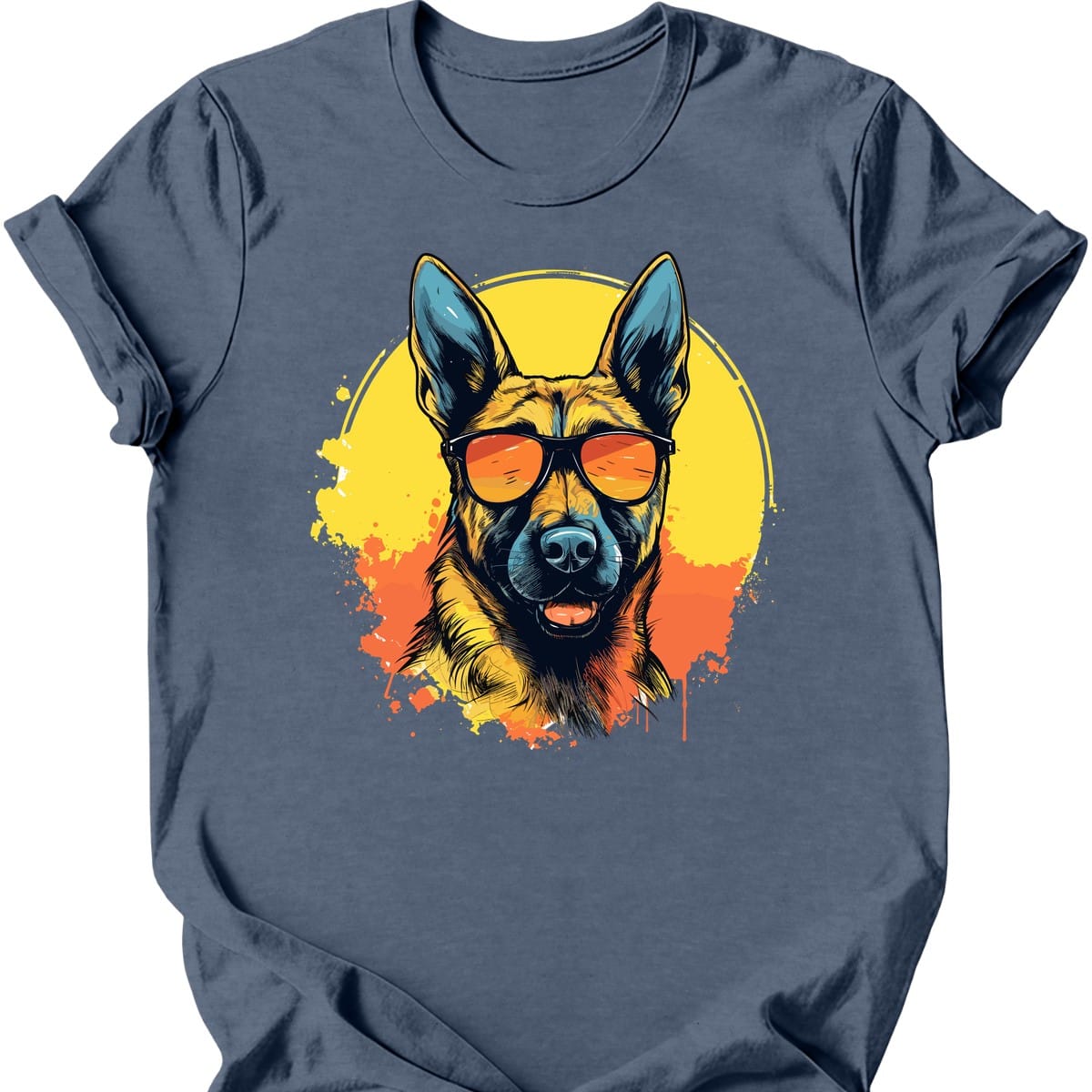 Belgian Malinois - Top Dog T-Shirt - Heather Indigo