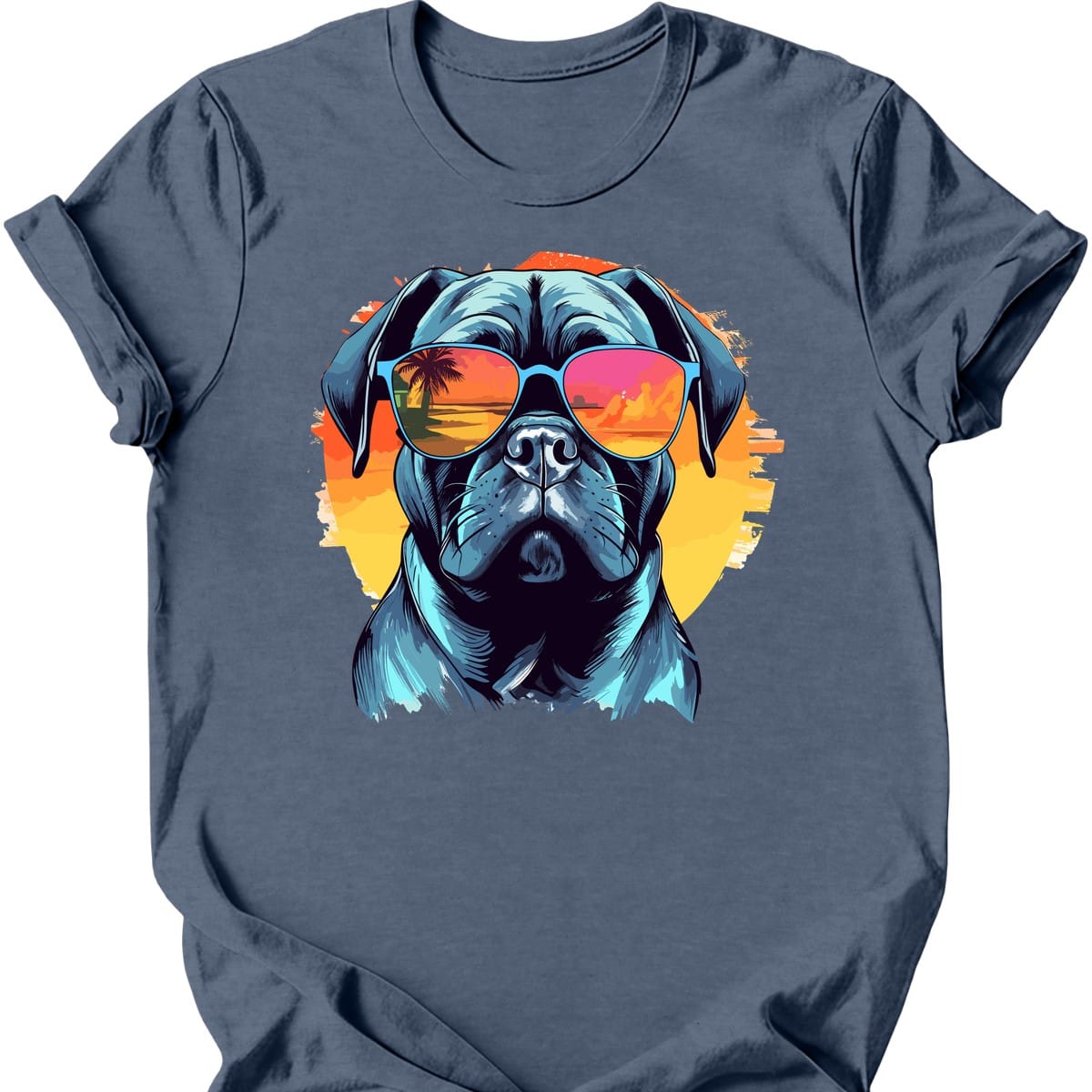Bullmastiff - Top Dog T-Shirt - Heather Indigo