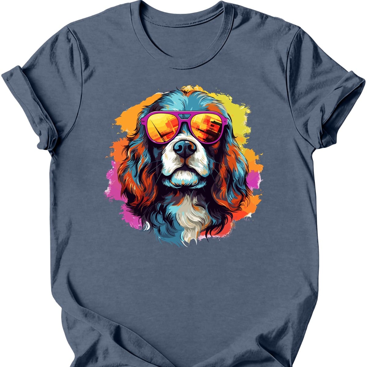 Cavalier King Charles Spaniel - Top Dog T-Shirt - Heather Indigo