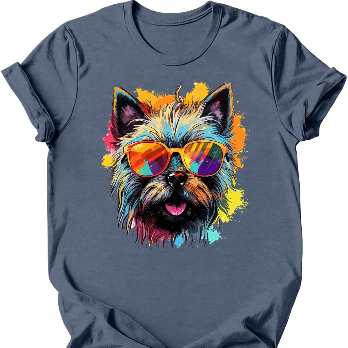 Cairn Terrier - Top Dog T-Shirt - Heather Indigo