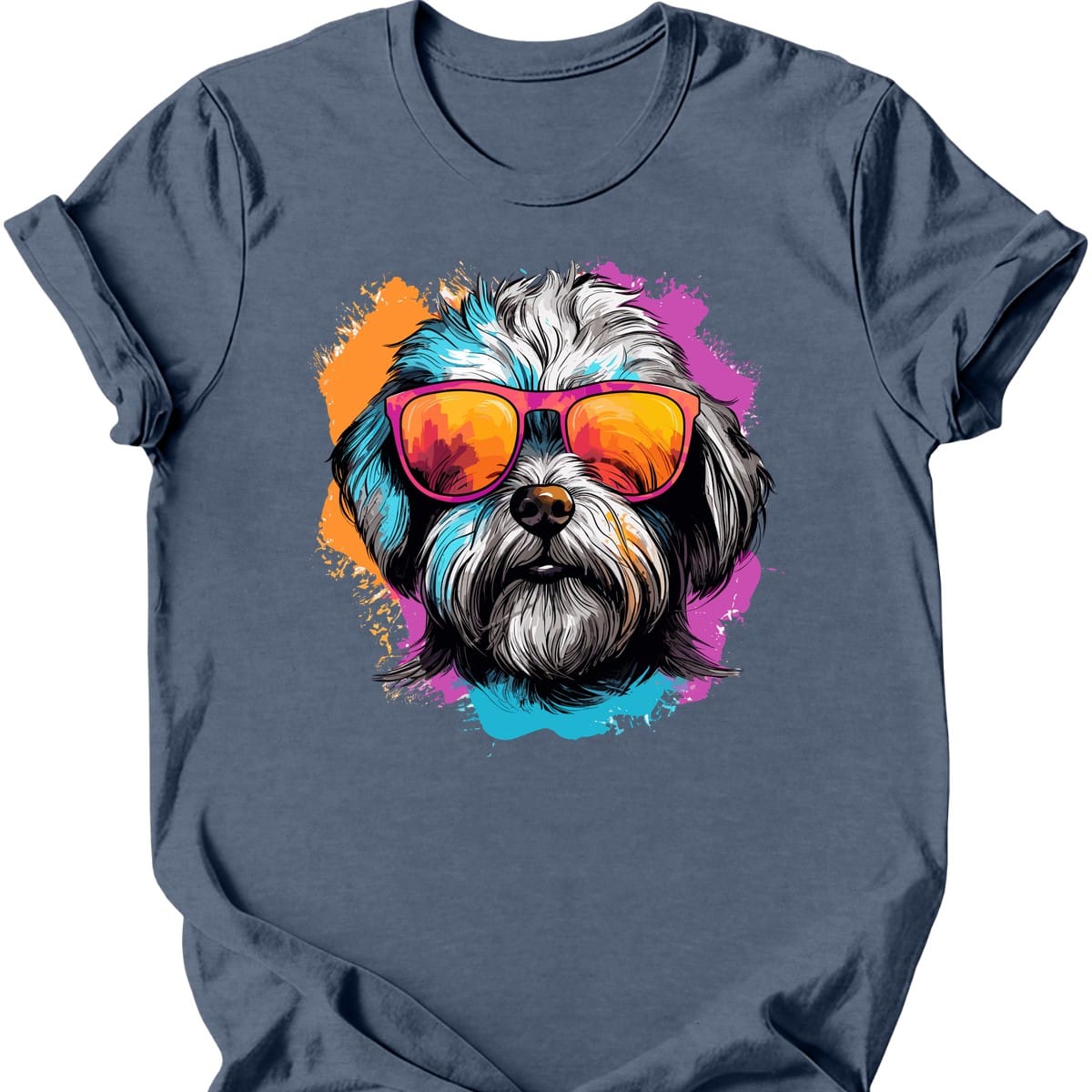 Dandie Dinmont Terrier - Top Dog T-Shirt - Heather Indigo