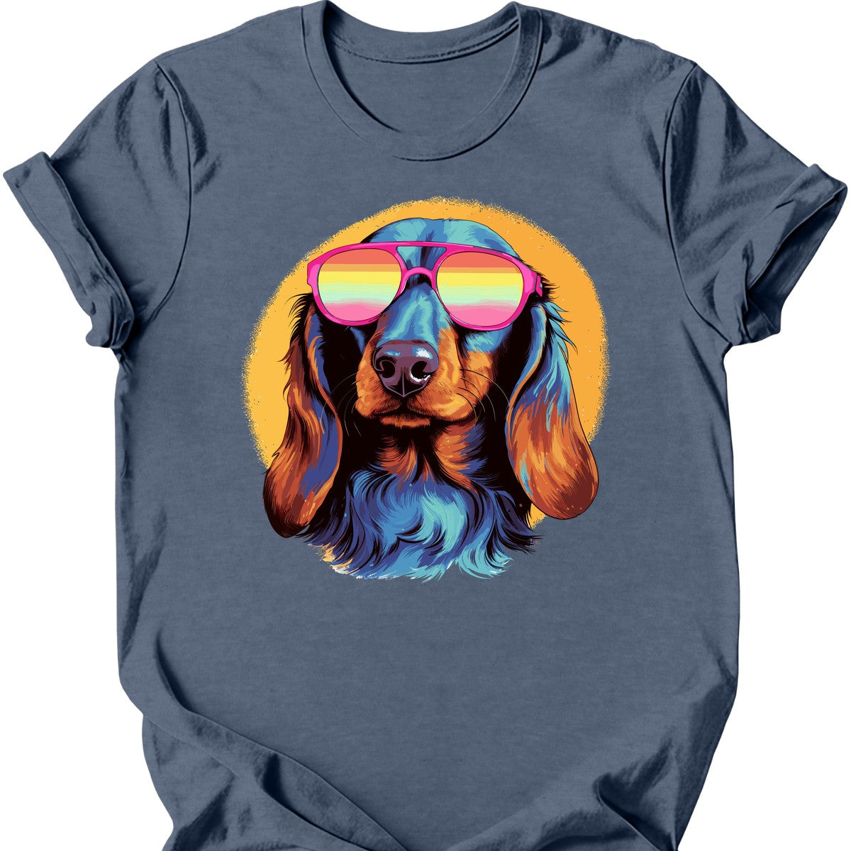 Dachshund - Top Dog T-Shirt - Heather Indigo
