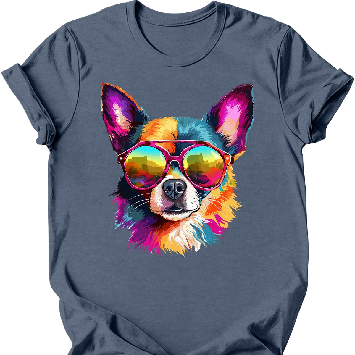Chihuahua - Top Dog T-Shirt - Heather Indigo