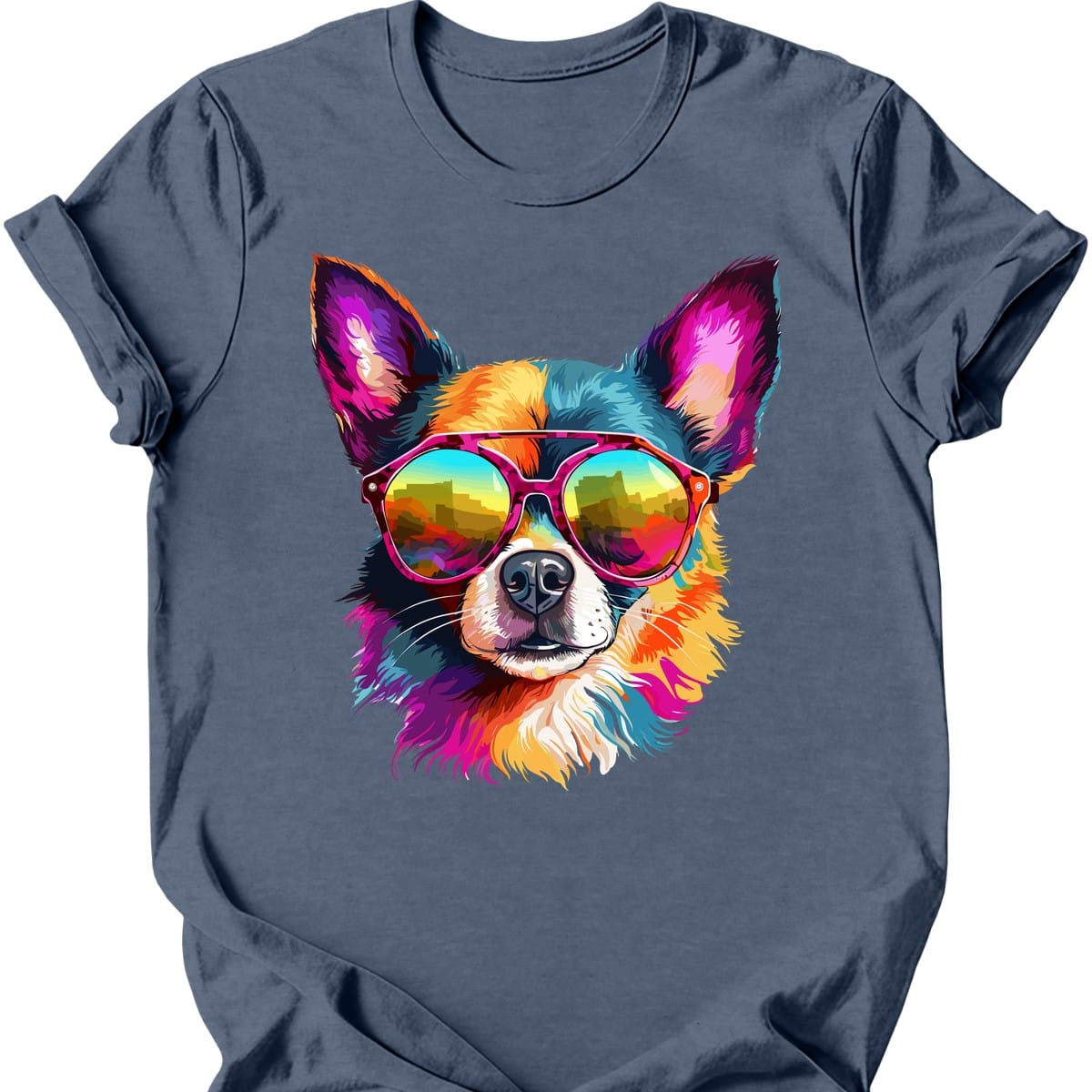 Chihuahua - Top Dog T-Shirt - Heather Indigo