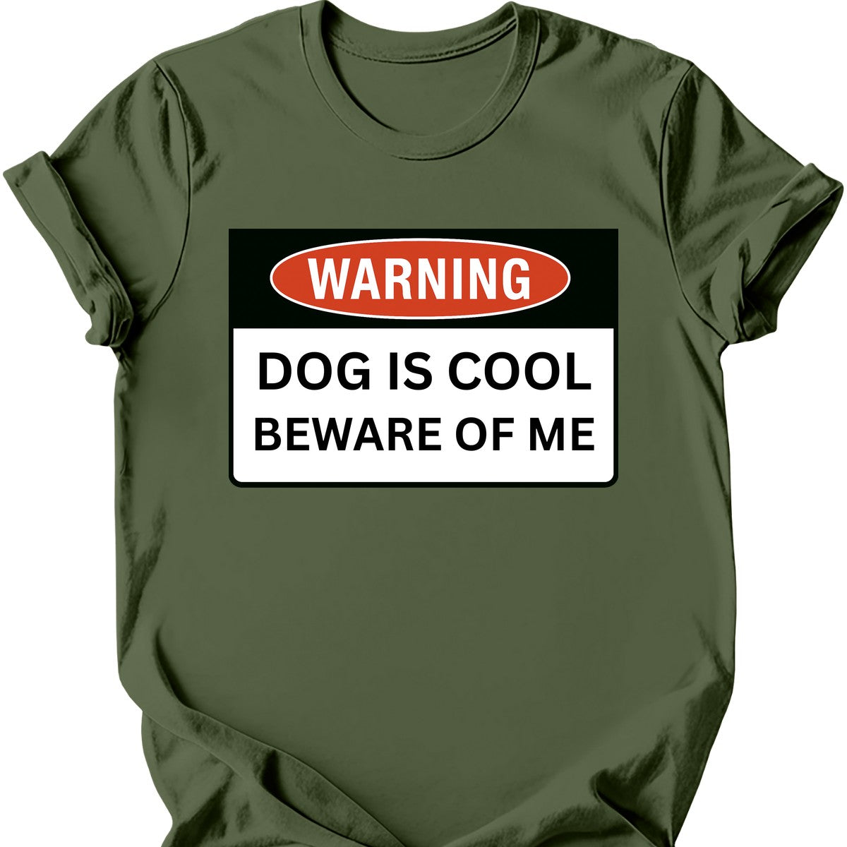 Warning T-Shirt - Military Green