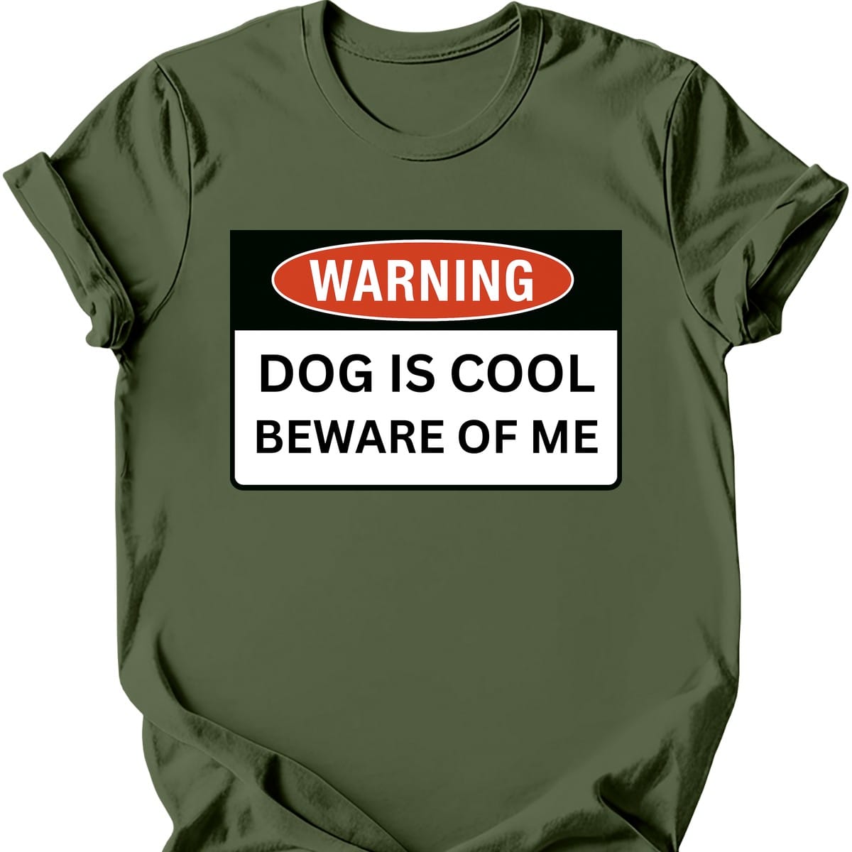 Warning T-Shirt - Military Green