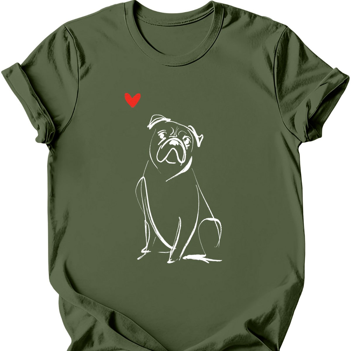 Boxer sketch tee military green