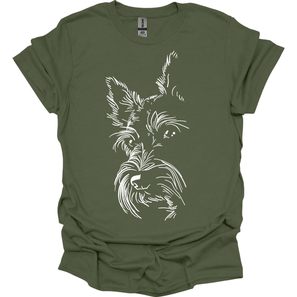 Scottish Terrier - Line Art T-Shirt