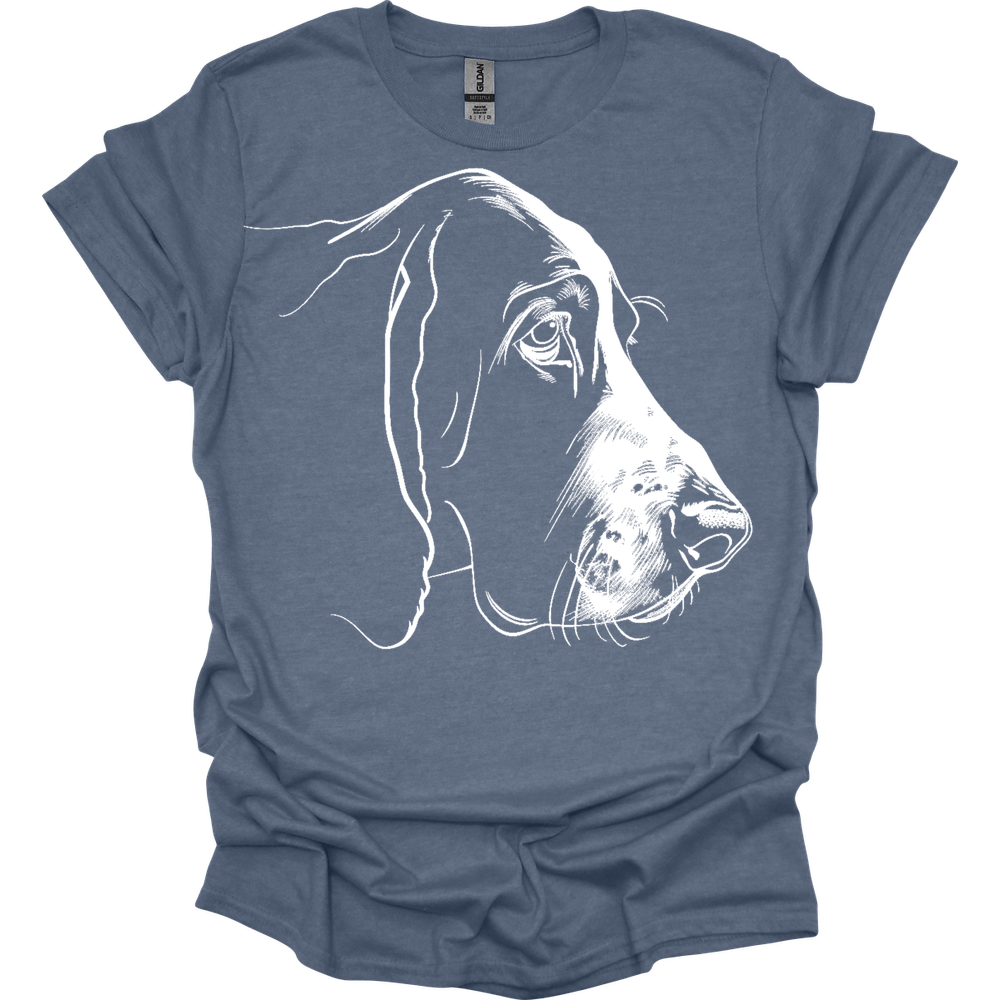 Basset Hound - Line Art T-Shirt