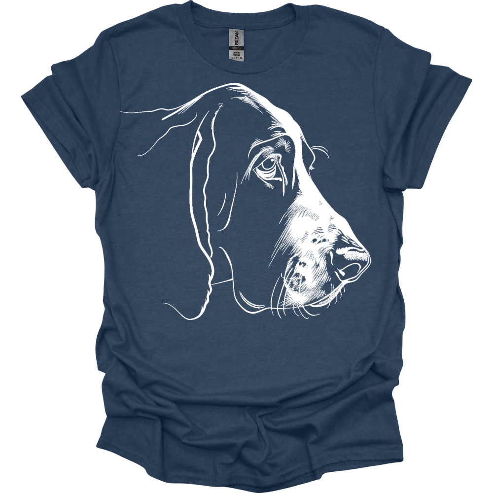 Basset Hound - Line Art T-Shirt