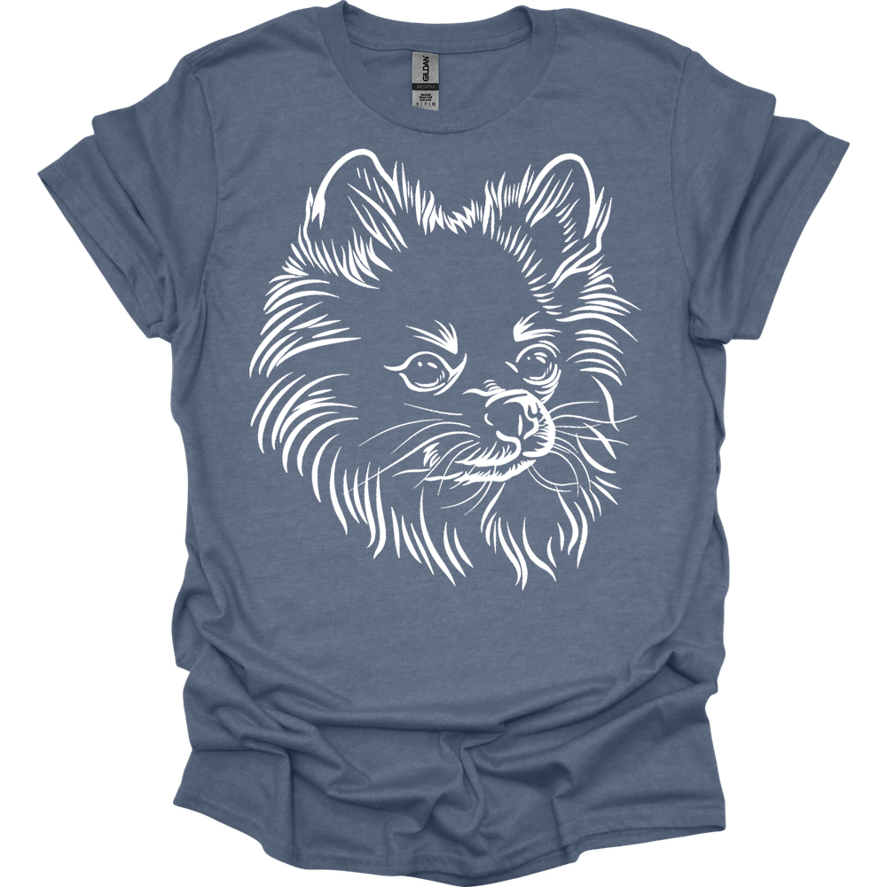 Pomeranian - Line Art T-Shirt