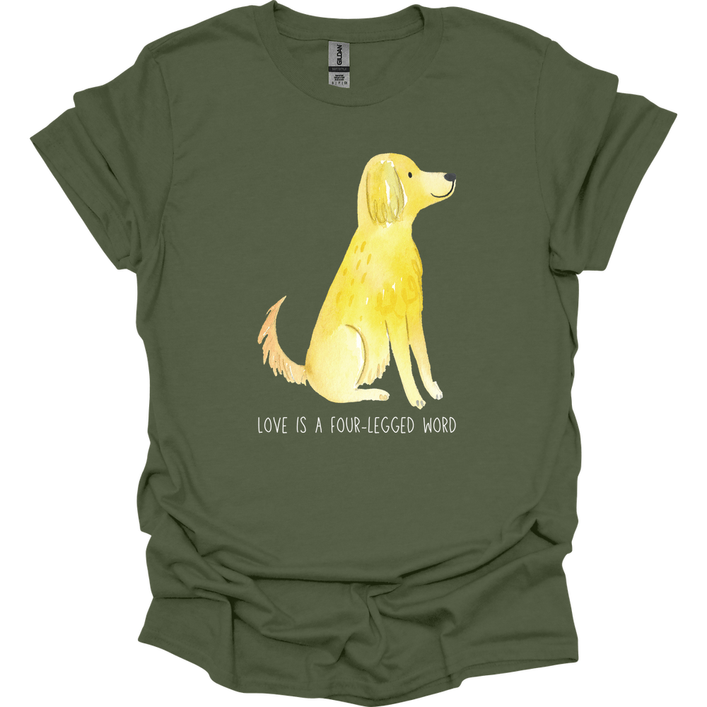 Golden Retriever - Love Is A Four-Legged Word T-Shirt
