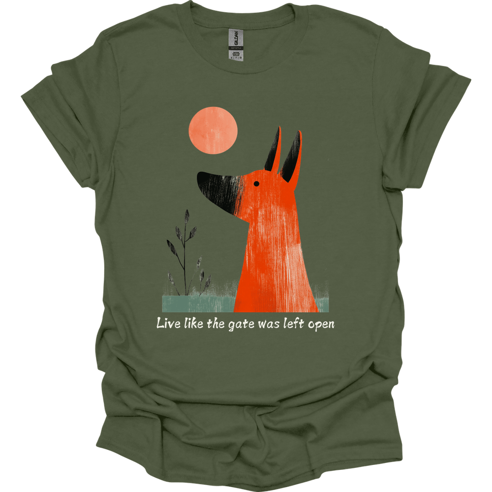 Irish Terrier - Live Like The Gate Was Left Open T-Shirt