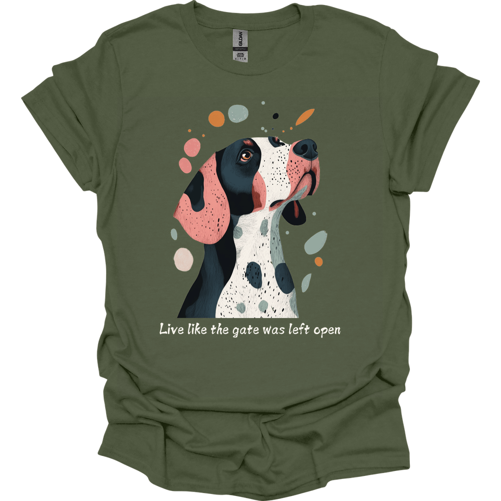Springer Spaniel - Live Like The Gate Was Left Open T-Shirt