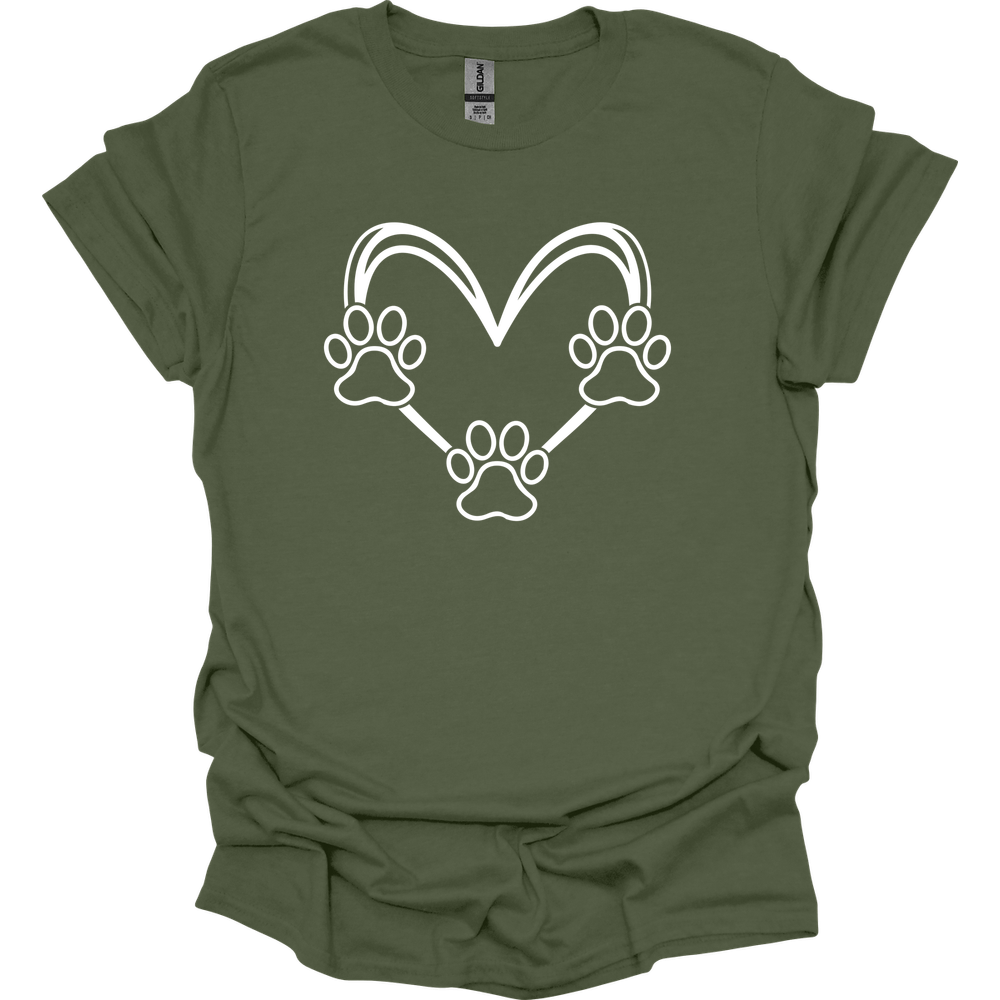 Dog Paw Heart T-Shirt
