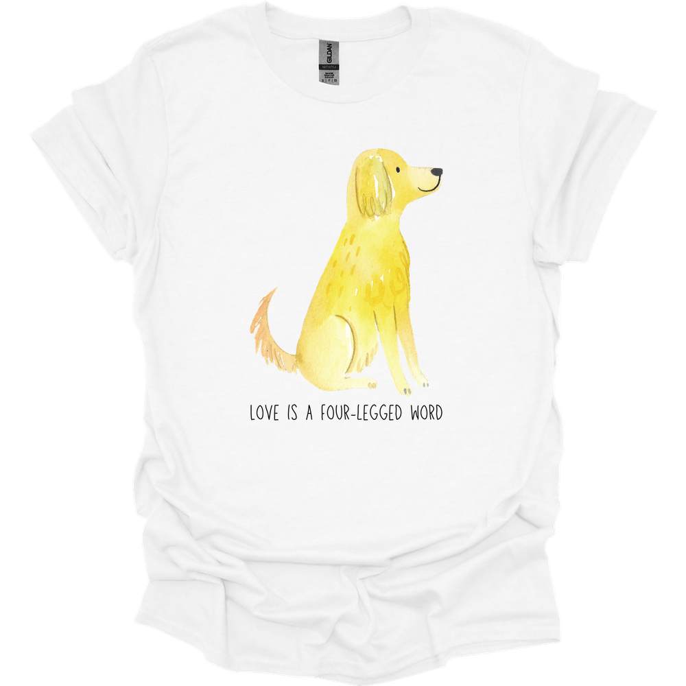 Golden Retriever - Love Is A Four-Legged Word T-Shirt