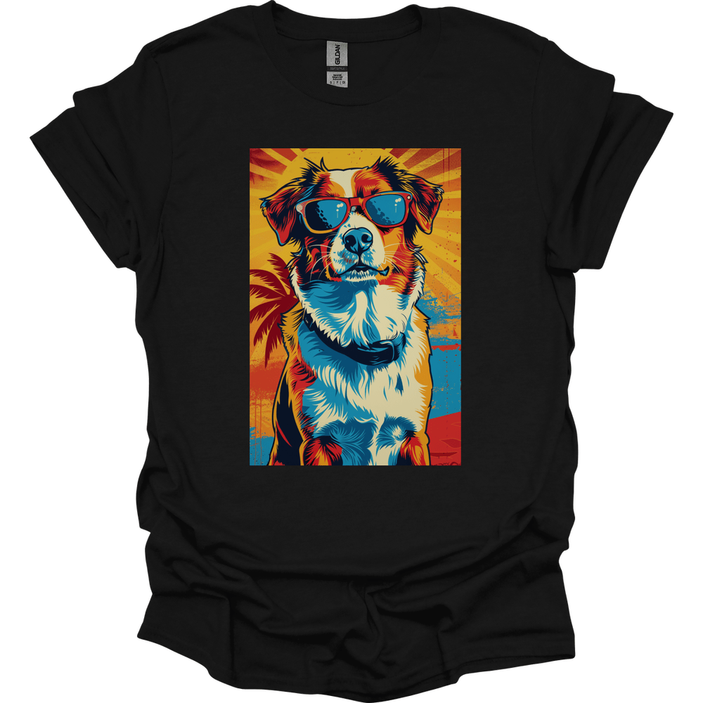 Miniature American Shepherd - Summer Dog T-Shirt - Black